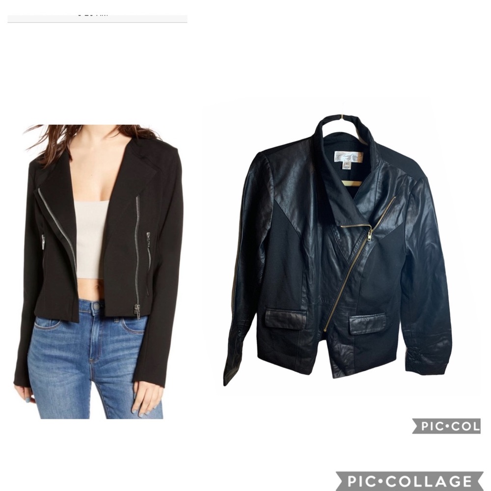 Colleen Lopez Genuine Leather Black Moto Jacket